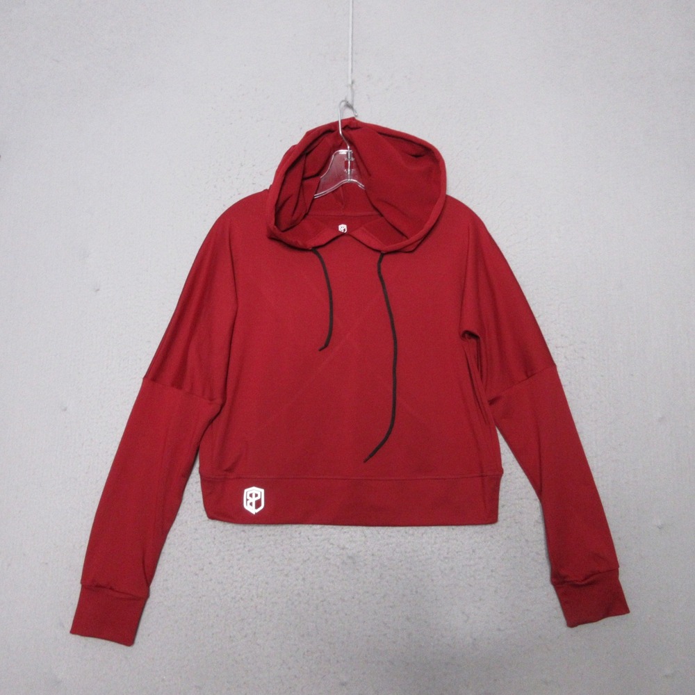 Born Primitive Hoodie XXL Red Open Cross Back Cropped Pullover Activewear Gym